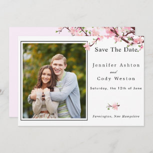 Cherry Blossom Spring Wedding Save The Date PHOTO