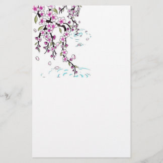 cherry blossom stationary paper