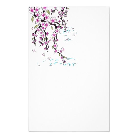 cherry blossom stationary paper | Zazzle.com