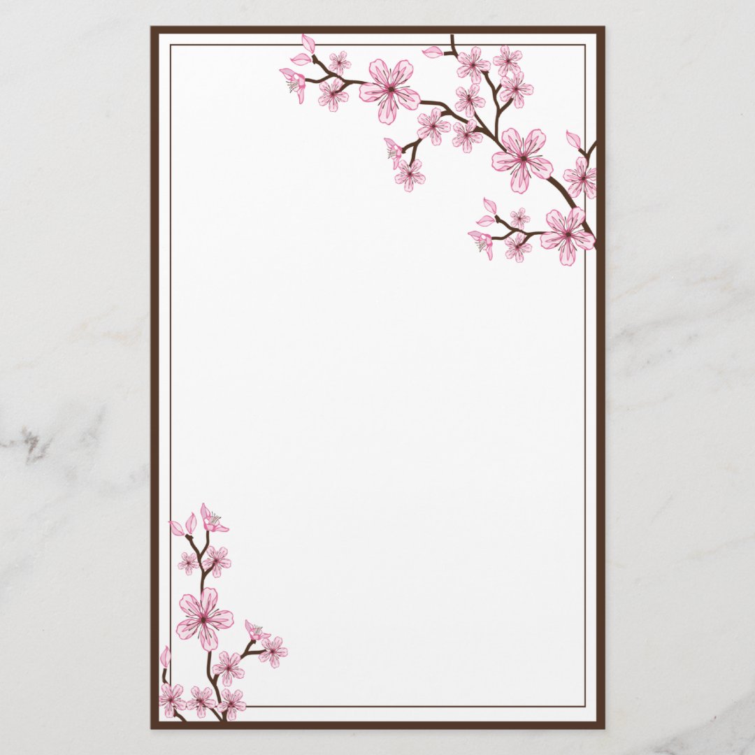 Cherry Blossom stationery | Zazzle