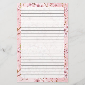 Cherry Blossom, Stationery Size: 5.5" x 8.5"