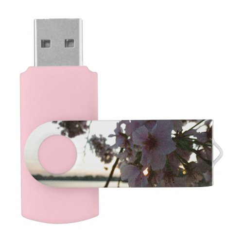 Cherry Blossom Sunset in Washington DC Flash Drive