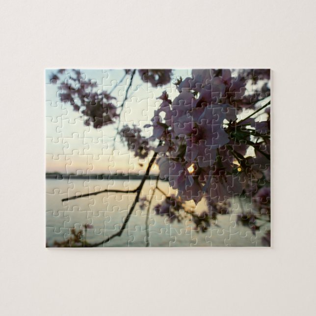 Cherry Blossom Sunset in Washington DC Jigsaw Puzzle (Horizontal)