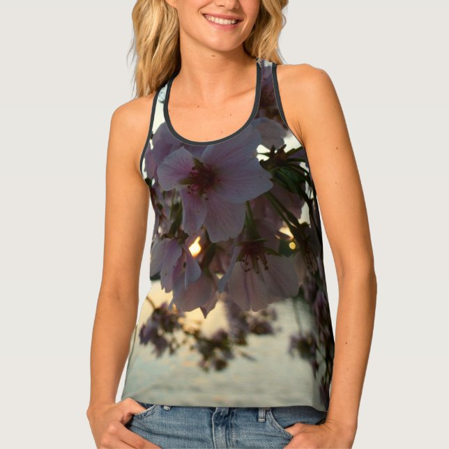 Cherry Blossom Sunset Tank Top (Front)