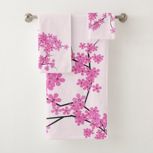 Cherry Blossom Super Pale Pink Towel Set