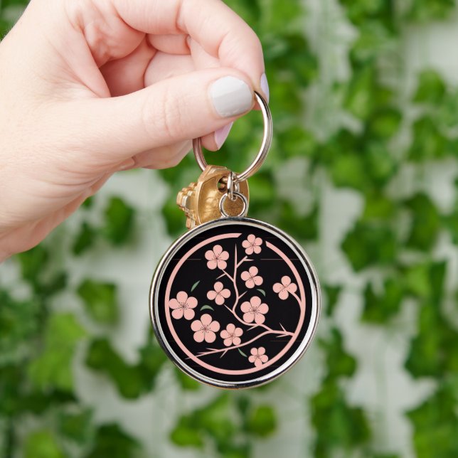 Cherry blossom symbol, minimalism, pink keychain (Hand)