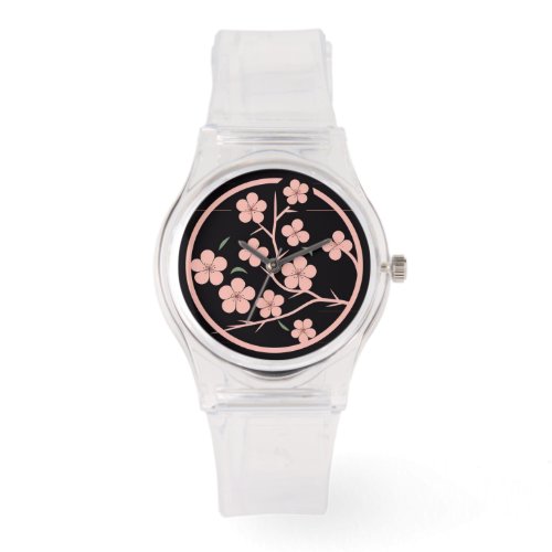 Cherry blossom symbol minimalism pink watch