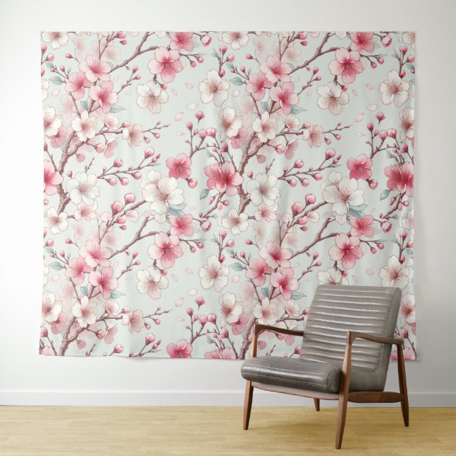 Cherry Blossom Tapestry (In Situ (Horizontal))