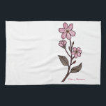 Cherry Blossom Tea Towel<br><div class="desc">All artworks have been hand painted using Winsor and Newton watercolours by professional Swiss artist Naomi Worrell.</div>
