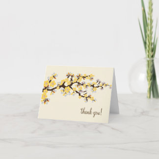 Cherry Blossom Thank You Card w/ Photo (lemon)