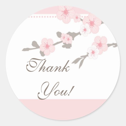 Cherry Blossom Thank You Wedding Sticker