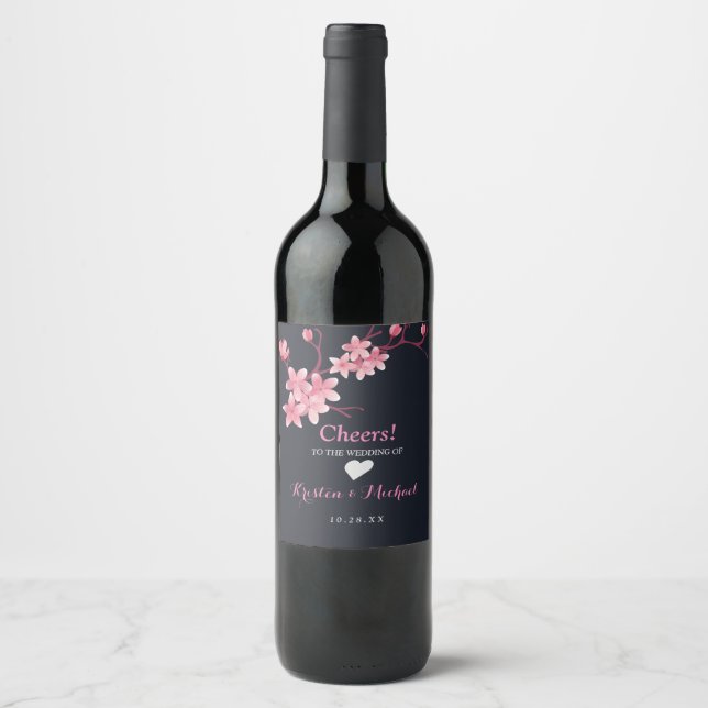 Cherry Blossom  The Wedding Wine Label (Front)