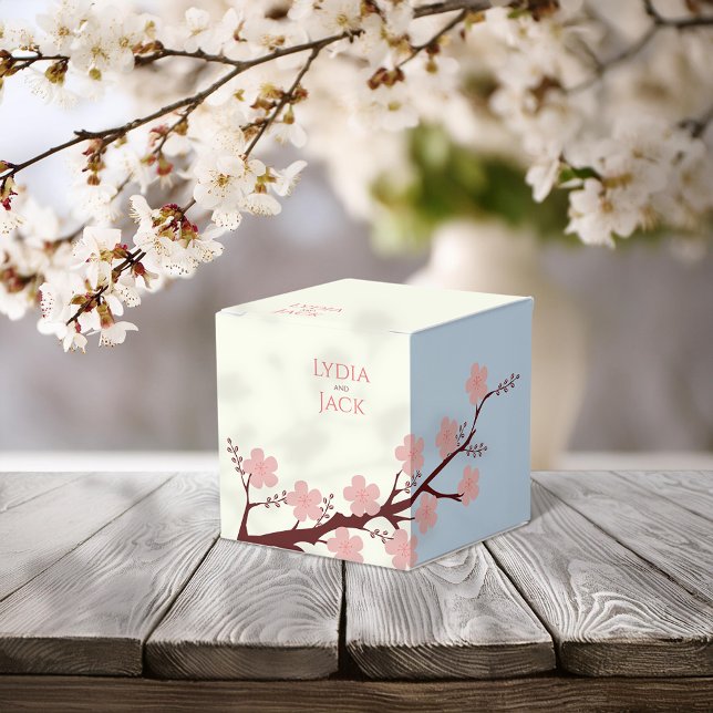 Cherry Blossom Themed Wedding Favor Boxes (Creator Uploaded)