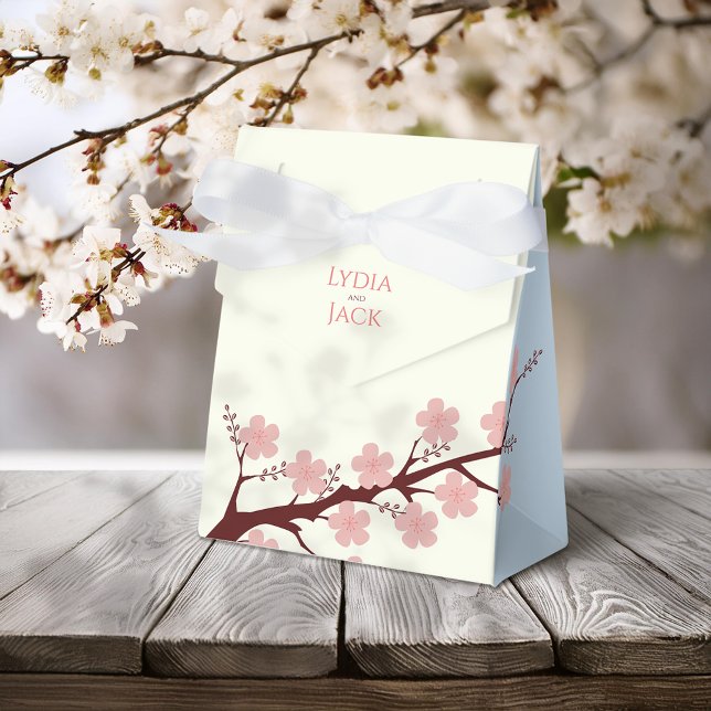 Cherry Blossom Themed Wedding Favor Boxes (Creator Uploaded)