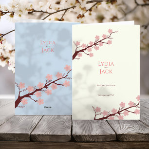 Cherry Blossom Themed Wedding Program