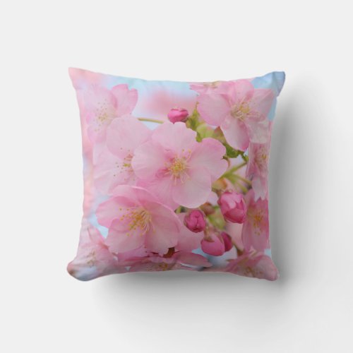 Cherry blossom throw pillow