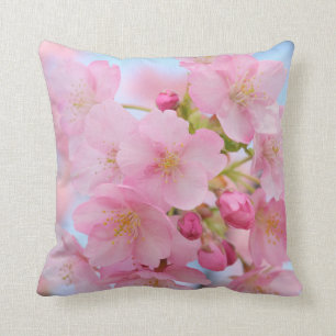 Cherry blossom throw pillow