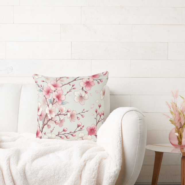 Cherry Blossom Throw Pillow (Couch)