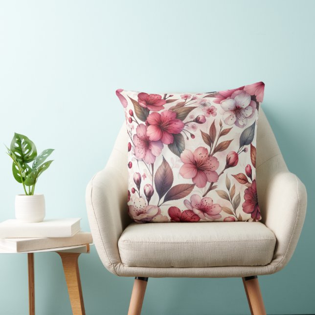 Cherry Blossom Throw Pillow (Chair)