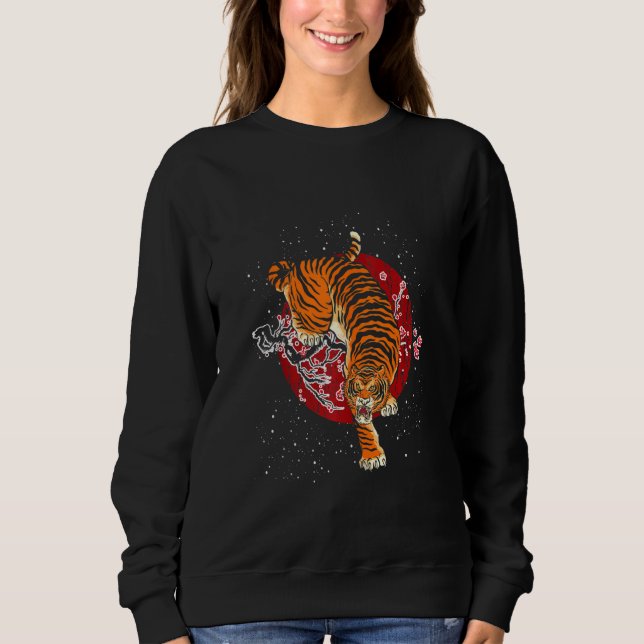 Cherry Blossom Tiger   Sweatshirt (Front)