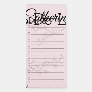 Cherry Blossom To Do List Pad/ Floral Checklist Magnetic Notepad