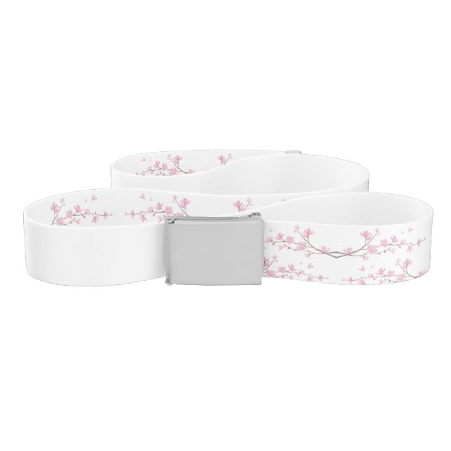 Cherry Blossom - Transparent Background Belt (Zig-Zag)