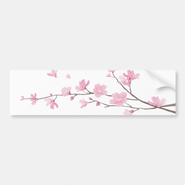 Cherry Blossom - Transparent-Background Bumper Sticker (Front)