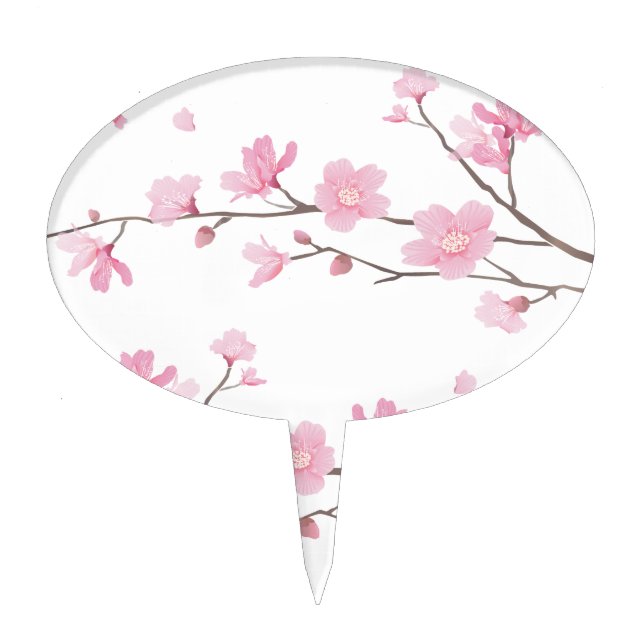 Cherry Blossom - Transparent-Background Cake Topper (Front)