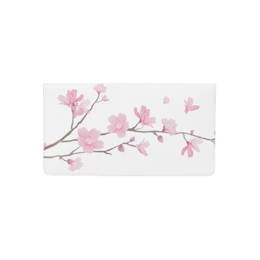 Cherry Blossom - Transparent Background Checkbook Cover (Front)