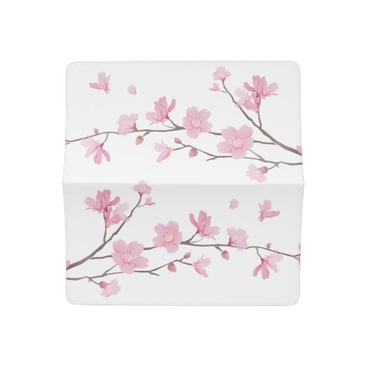 Cherry Blossom - Transparent Background Checkbook Cover (Open)