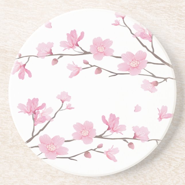 Cherry Blossom - Transparent-Background Drink Coaster (Front)
