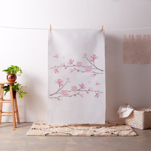 Cherry Blossom - Transparent Background Fabric (In Situ)