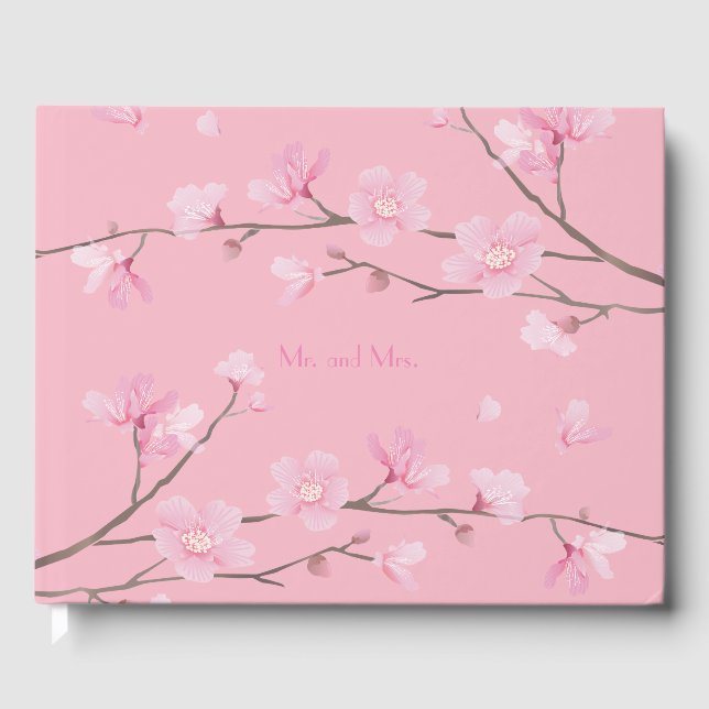 Cherry Blossom - Transparent Background Guest Book (Front)
