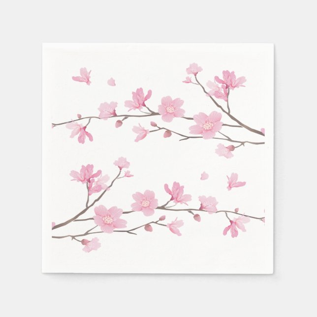 Cherry Blossom - Transparent Background Napkins (Front)