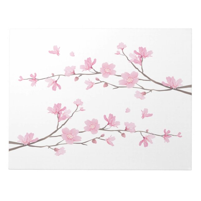 Cherry Blossom - Transparent Background Notepad (Front)