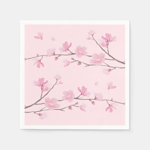Cherry Blossom _ Transparent Background Paper Napkins