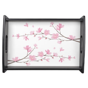 Cherry Blossom - Transparent Background Serving Tray