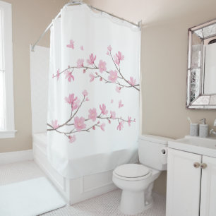 Cherry Blossom – Transparent Background Shower Curtain