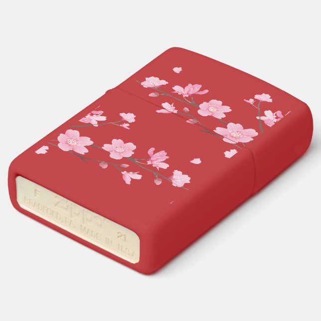 Cherry Blossom - Transparent Background Zippo Lighter (Angled)