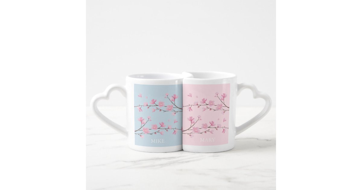 Cherry Blossom Transparent Wedding Coffee Mug Set Zazzle Com