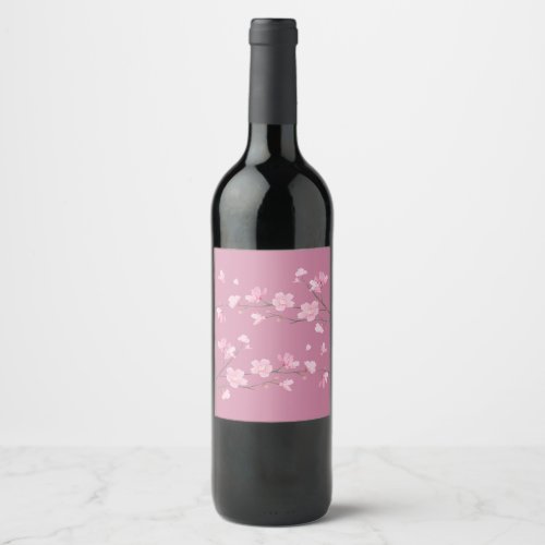 Cherry Blossom _ Transparent Wine Label