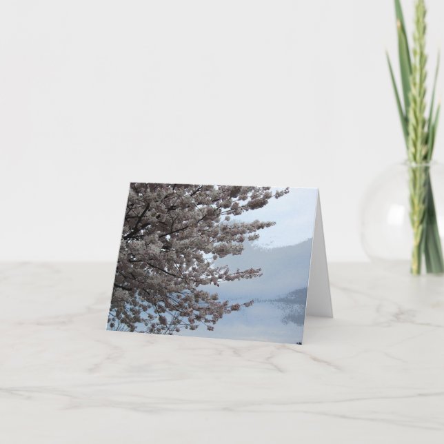 Cherry Blossom Tree Art Note Card (Front)