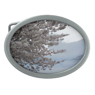 Cherry Blossom Tree Art Oval Belt Buckle