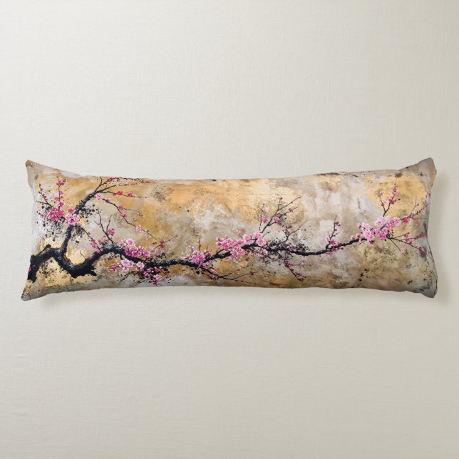 Cherry blossom tree branch body pillow (Front)