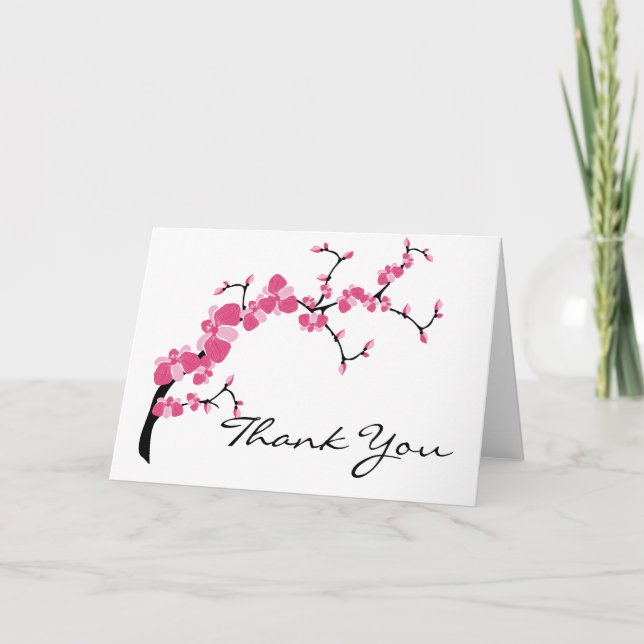 Cherry Blossom Tree Branch Customizable Card (Front)