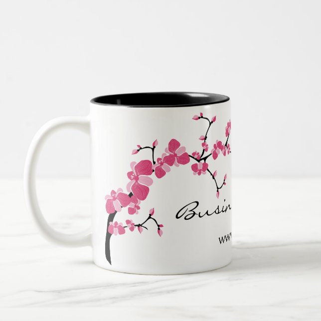 Cherry Blossom Tree Branch Customizable Coffee Mug (Left)
