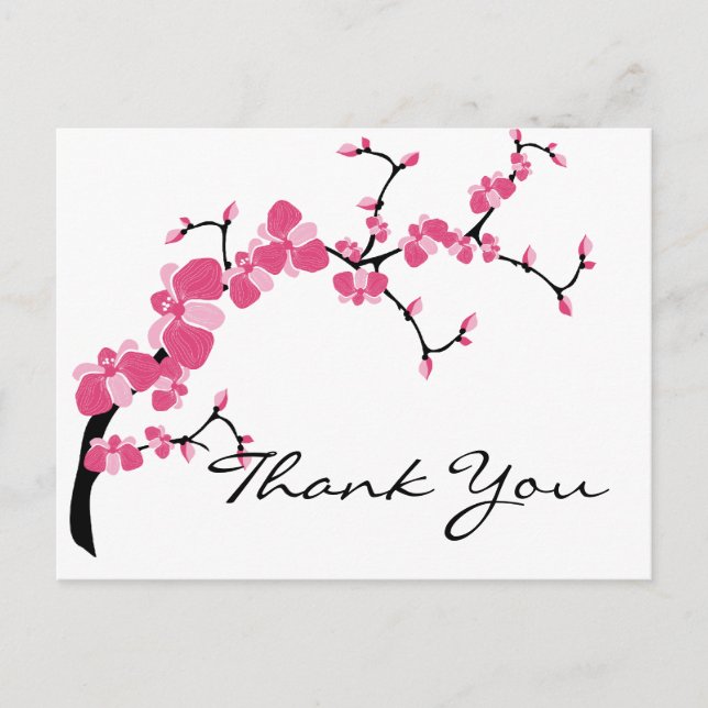 Cherry Blossom Tree Branch Customizable Postcards (Front)