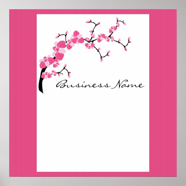 Cherry Blossom Tree Branch Customizable Poster (Front)
