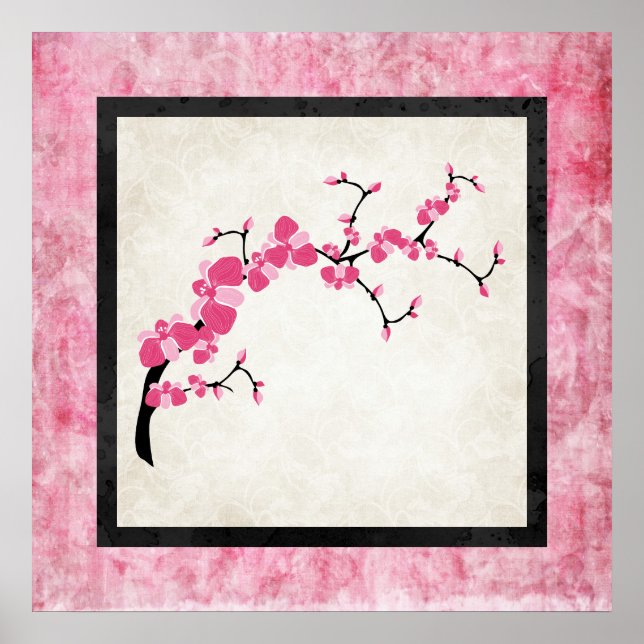 Cherry Blossom Tree Branch Poster Design 4 (Front)