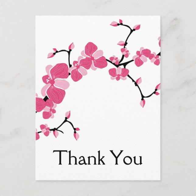 Cherry Blossom Tree Branch Thank You Postcards 2 (Front)